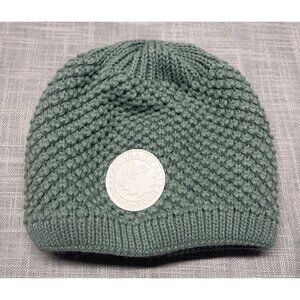 Canada Weather Gear Green Knit Beanie Faux Fur Lined